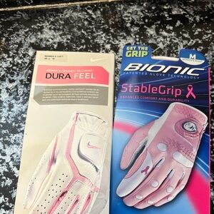 Nike Dura Feel Women's Golf Glove - White and Pink